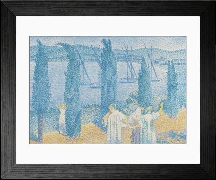 Framed Print : La Promenade Ou Les Cypres, 1897. Creator: Henri-Edmond Cross Framed Print : La Promenade Ou Les Cypres, 1897. Creator: Henri-Edmond Cross