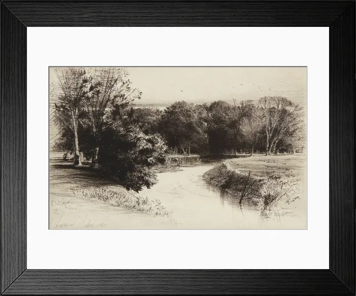 Framed Print : Sunset in Ireland, 1863. Creator: Francis Seymour Haden Framed Print : Sunset in Ireland, 1863. Creator: Francis Seymour Haden