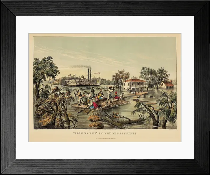 Framed Print : High Water in the Mississippi, 1868. Creators: Nathaniel Currier, James Merritt Ives, Frances Flora Bond Palmer Framed Print : High Water in the Mississippi, 1868. Creators: Nathaniel Currier, James Merritt Ives, Frances Flora Bond Palmer