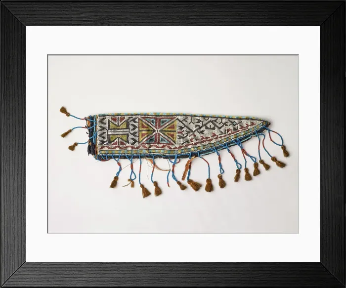 Framed Print : Beaded Knife Sheath, 1870-1910. Creator: Unknown Framed Print : Beaded Knife Sheath, 1870-1910. Creator: Unknown
