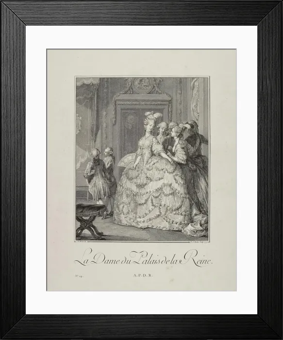 Framed Print : La Dame du Palais de la Reine (The Queen's Lady-in Waiting), 1777. Creator: Jean-Michel Moreau. La Dame du Palais de la Reine (The Queen's Lady-in Waiting), 1777. Creator: Jean-Michel Moreau Framed Print : La Dame du Palais de la Reine (The Queen's Lady-in Waiting), 1777. Creator: Jean-Michel Moreau. La Dame du Palais de la Reine (The Queen's Lady-in Waiting), 1777. Creator: Jean-Michel Moreau