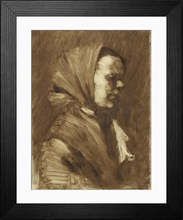 Framed Print : Woman in Scarf, about 1895. Creator: William Merritt Chase Framed Print : Woman in Scarf, about 1895. Creator: William Merritt Chase