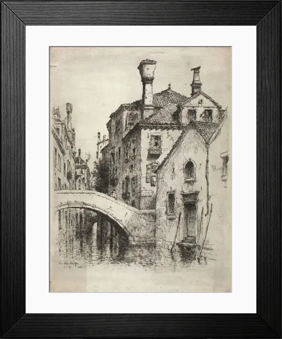 Framed Print : Rio della Senza, Venice, 1883. Creator: Albert Fitch Bellows Framed Print : Rio della Senza, Venice, 1883. Creator: Albert Fitch Bellows