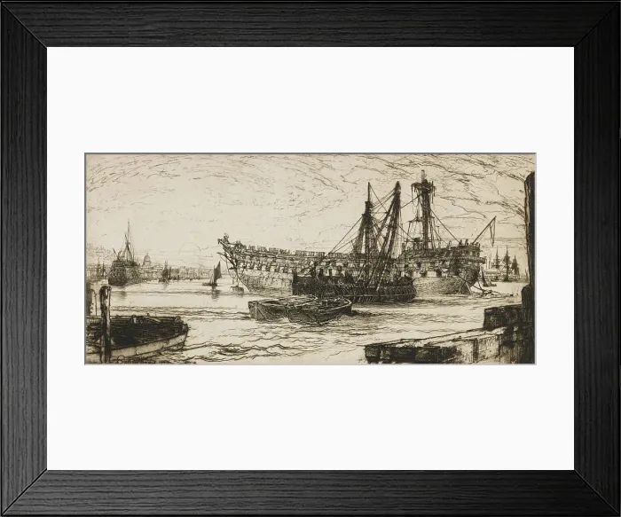 Framed Print : The Breaking Up of the Agamemnon, No. 1, 1870. Creator: Francis Seymour Haden Framed Print : The Breaking Up of the Agamemnon, No. 1, 1870. Creator: Francis Seymour Haden