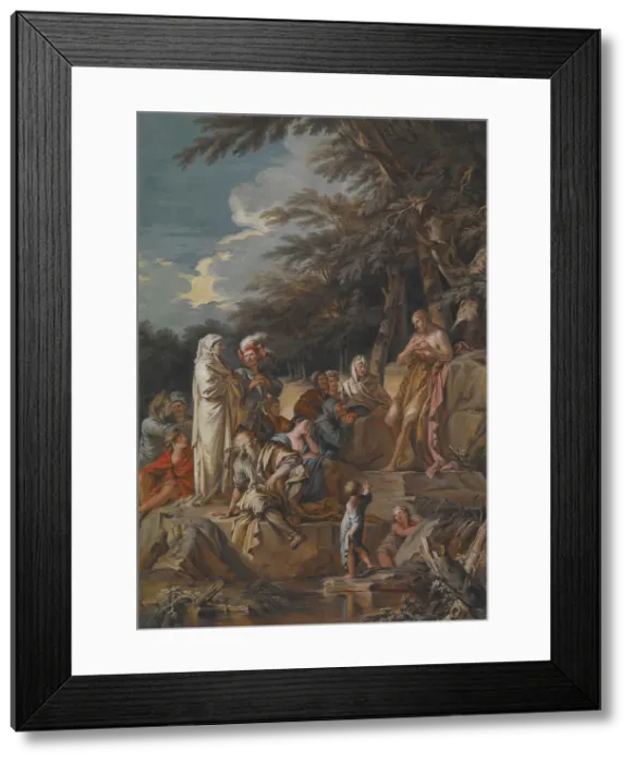 Framed Print : St. John Preaching in the Wilderness, 1733. Creator: Joseph Goupy