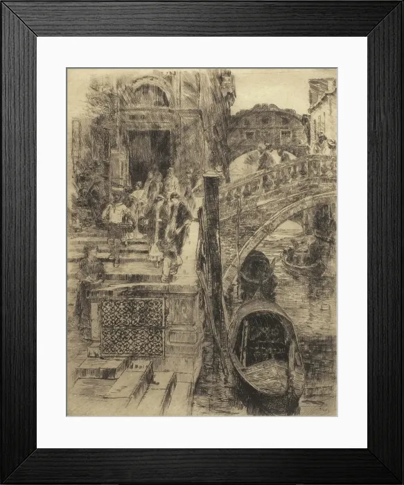 Framed Print : Bridge of Sighs, Venice (Plate 1), 1883. Creator: Frank Duveneck Framed Print : Bridge of Sighs, Venice (Plate 1), 1883. Creator: Frank Duveneck