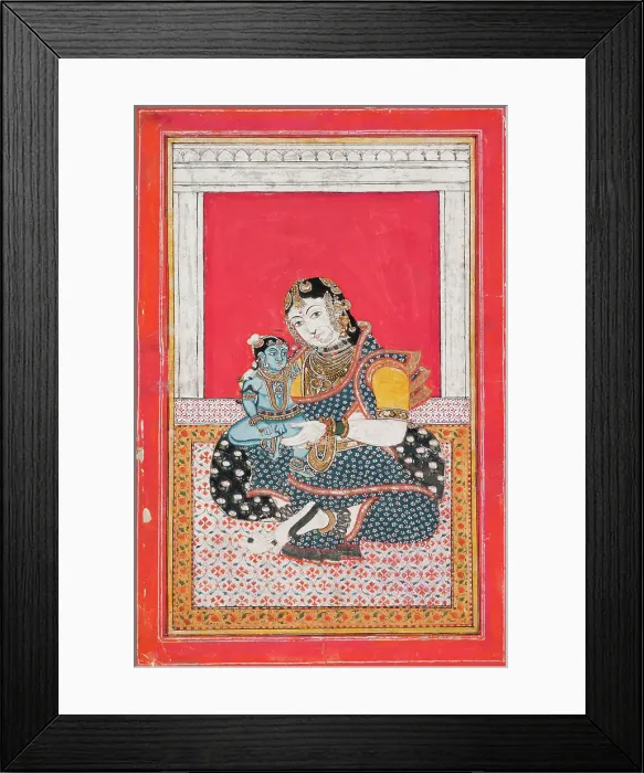 Framed Print : Krishna and Yashoda, 19th century. Creator: Unknown Framed Print : Krishna and Yashoda, 19th century. Creator: Unknown