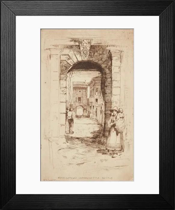 Framed Print : Farm Gateway, Campagnetta, North Italy, 1896. Creator: David Young Cameron Framed Print : Farm Gateway, Campagnetta, North Italy, 1896. Creator: David Young Cameron