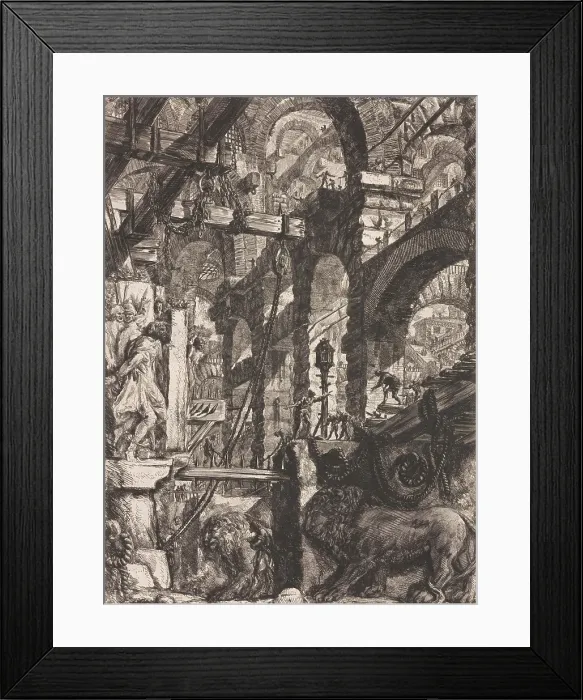 Framed Print : The Lion Bas-Reliefs, 1761. Creator: Giovanni Battista Piranesi Framed Print : The Lion Bas-Reliefs, 1761. Creator: Giovanni Battista Piranesi
