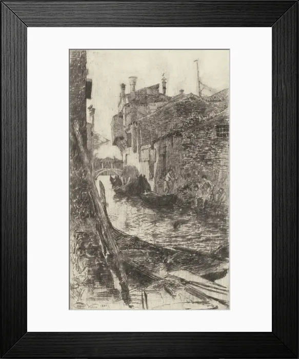 Framed Print : A Venetian Canal, 1880. Creator: Charles Abel Corwin Framed Print : A Venetian Canal, 1880. Creator: Charles Abel Corwin
