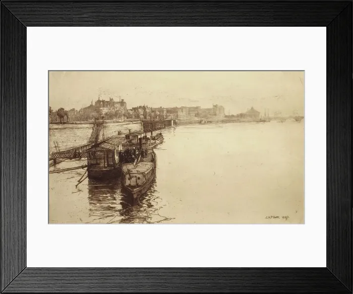 Framed Print : Passenger Boats on the Seine, 1887. Creator: Charles Adam Platt Framed Print : Passenger Boats on the Seine, 1887. Creator: Charles Adam Platt