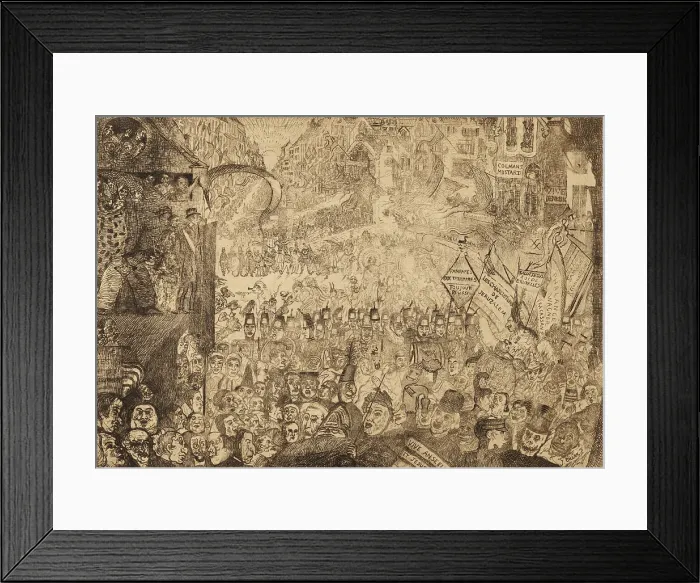 Framed Print : Entry of Christ into Brussels, 1898. Creator: James Ensor Framed Print : Entry of Christ into Brussels, 1898. Creator: James Ensor