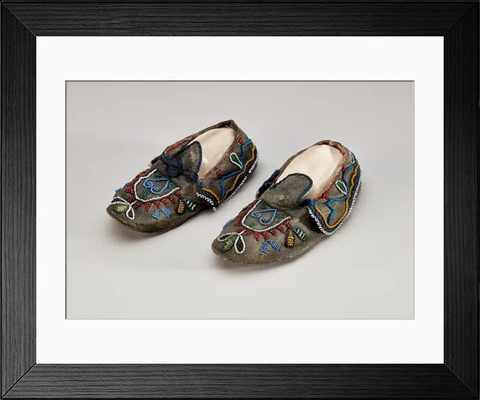 Framed Print : Pair of Child's Moccasins, 1880-1910. Creator: Unknown. Pair of Child's Moccasins, 1880-1910. Creator: Unknown Framed Print : Pair of Child's Moccasins, 1880-1910. Creator: Unknown. Pair of Child's Moccasins, 1880-1910. Creator: Unknown