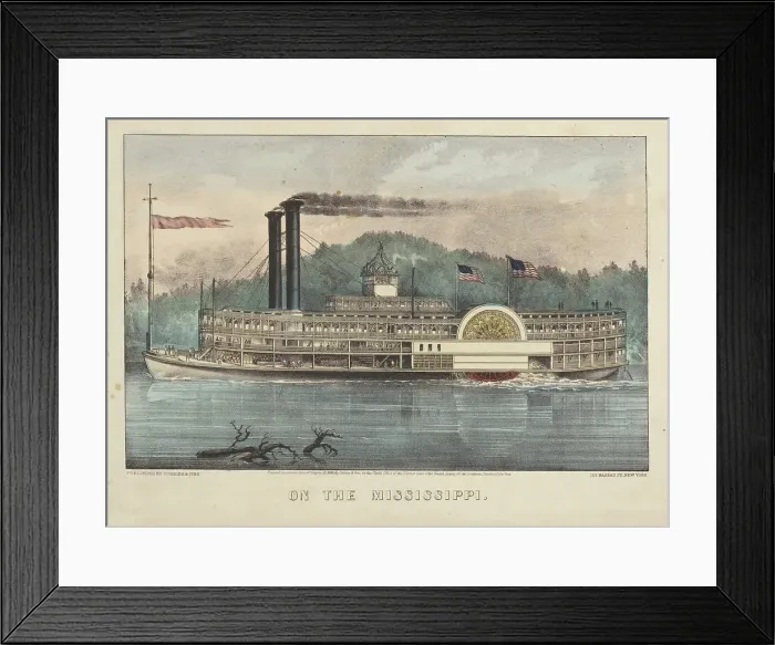 Framed Print : On the Mississippi, 1869. Creators: Nathaniel Currier, James Merritt Ives Framed Print : On the Mississippi, 1869. Creators: Nathaniel Currier, James Merritt Ives