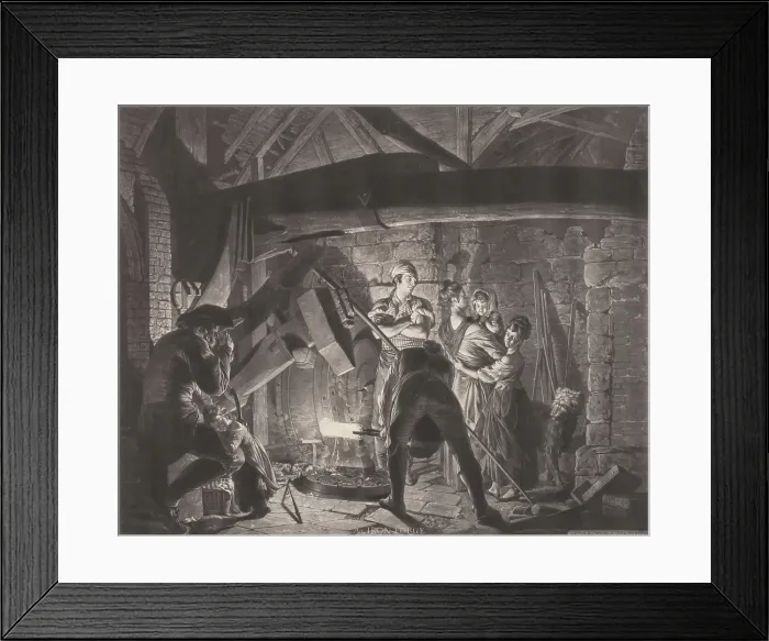 Framed Print : An Iron Forge, 1773. Creator: Richard Earlom Framed Print : An Iron Forge, 1773. Creator: Richard Earlom