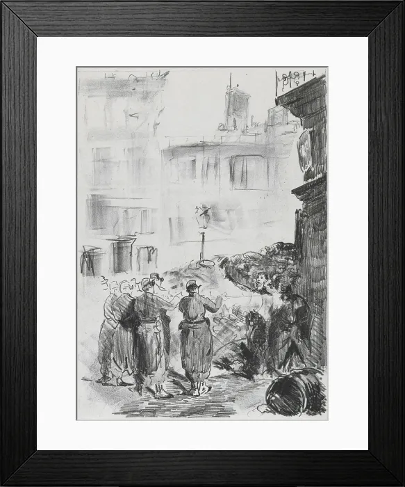 Framed Print : La Barricade, 1871. Creator: Edouard Manet Framed Print : La Barricade, 1871. Creator: Edouard Manet