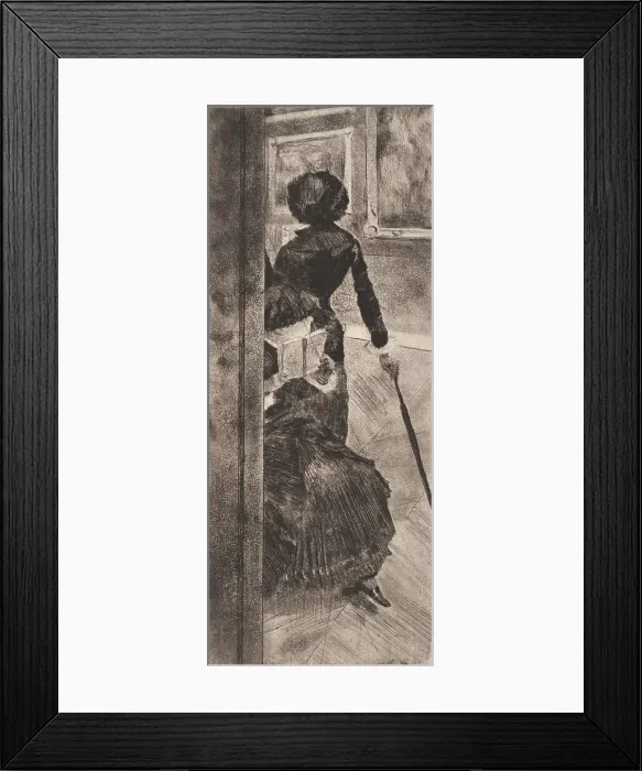 Framed Print : Au Louvre: La Peinture (Mary Cassatt), 1876. Creator: Edgar Degas Framed Print : Au Louvre: La Peinture (Mary Cassatt), 1876. Creator: Edgar Degas