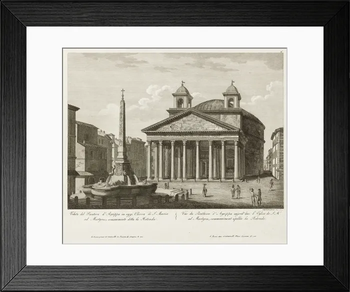 Framed Print : Pantheon of Agrippa, 19th century. Creator: Achille Parboni Framed Print : Pantheon of Agrippa, 19th century. Creator: Achille Parboni