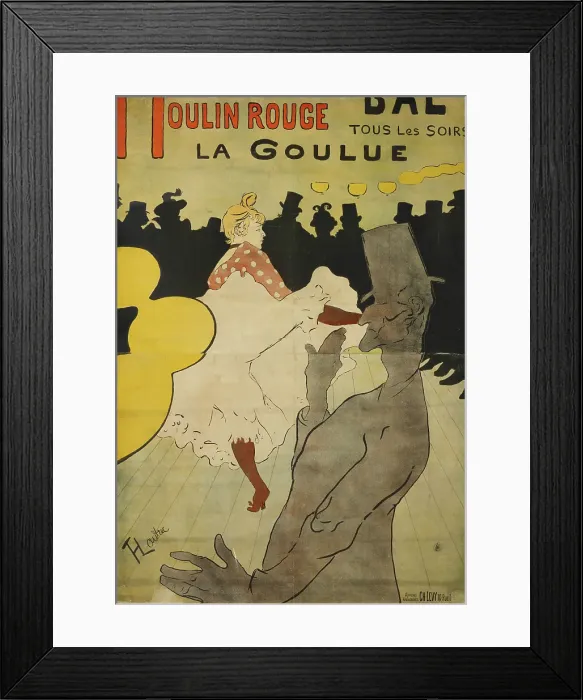 Framed Print : Moulin Rouge-La Goulue, 1891. Creator: Henri de Toulouse-Lautrec