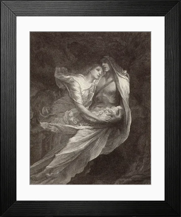 Framed Print : Paolo and Francesca, 19th century. Creator: William Baxter Palmer Closson Framed Print : Paolo and Francesca, 19th century. Creator: William Baxter Palmer Closson