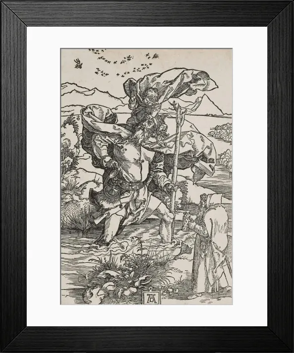 Framed Print : St. Christopher Carrying the Infant Christ Across a River, about 1503-1504. Creator: Albrecht Durer Framed Print : St. Christopher Carrying the Infant Christ Across a River, about 1503-1504. Creator: Albrecht Durer