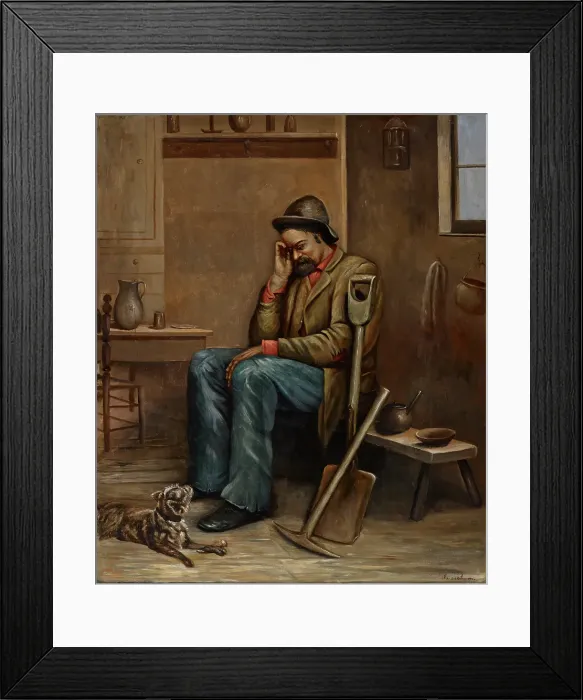 Framed Print : Out of Work, mid 19th-early 20th century.. Creator: Ellen M. Ingraham Framed Print : Out of Work, mid 19th-early 20th century.. Creator: Ellen M. Ingraham