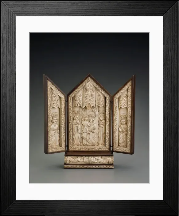 Framed Print : Virgin and Child Flanked by Angels, date unknown. Creator: Unknown Framed Print : Virgin and Child Flanked by Angels, date unknown. Creator: Unknown