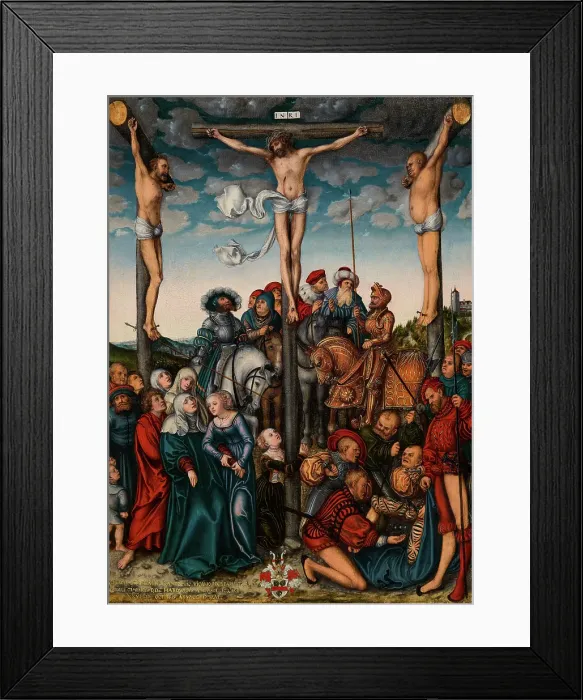 Framed Print : Crucifixion, 1532. Creator: Lucas Cranach the Elder Framed Print : Crucifixion, 1532. Creator: Lucas Cranach the Elder
