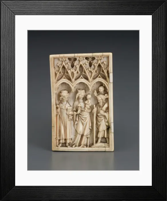 Framed Print : Wing of a Diptych: Virgin and Child with St. James the Greater and St... 3rd quarter of 14th cent. Creator: Unknown Framed Print : Wing of a Diptych: Virgin and Child with St. James the Greater and St... 3rd quarter of 14th cent. Creator: Unknown
