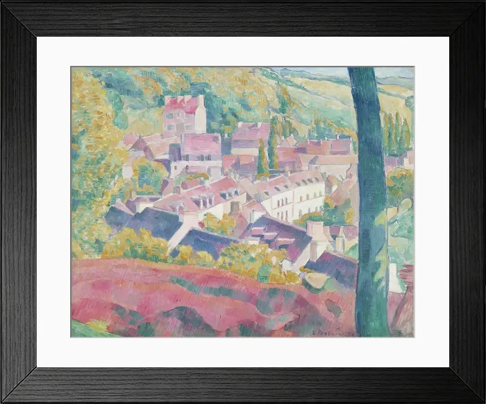 Framed Print : Pont-Aven Seen from the Bois d'Amour, 1892. Creator: Emile Bernard. Pont-Aven Seen from the Bois d'Amour, 1892. Creator: Emile Bernard