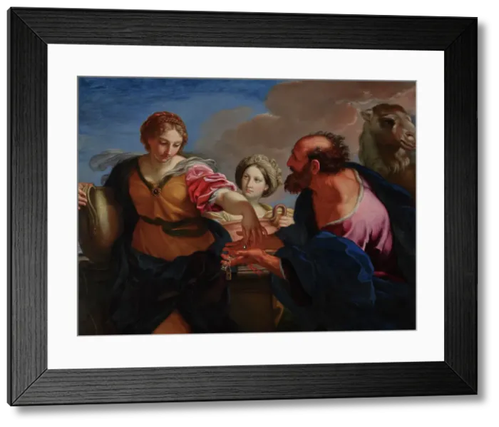 Framed Print : Rebecca and Eliezer at the Well, about 1655-1657. Creator: Carlo Maratti Framed Print : Rebecca and Eliezer at the Well, about 1655-1657. Creator: Carlo Maratti