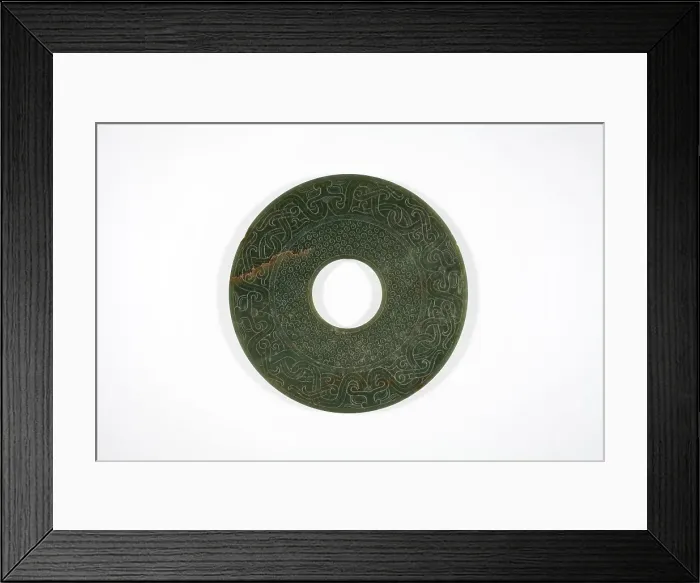Framed Print : Ceremonial jade disc, about 100 BC. Creator: Unknown Framed Print : Ceremonial jade disc, about 100 BC. Creator: Unknown