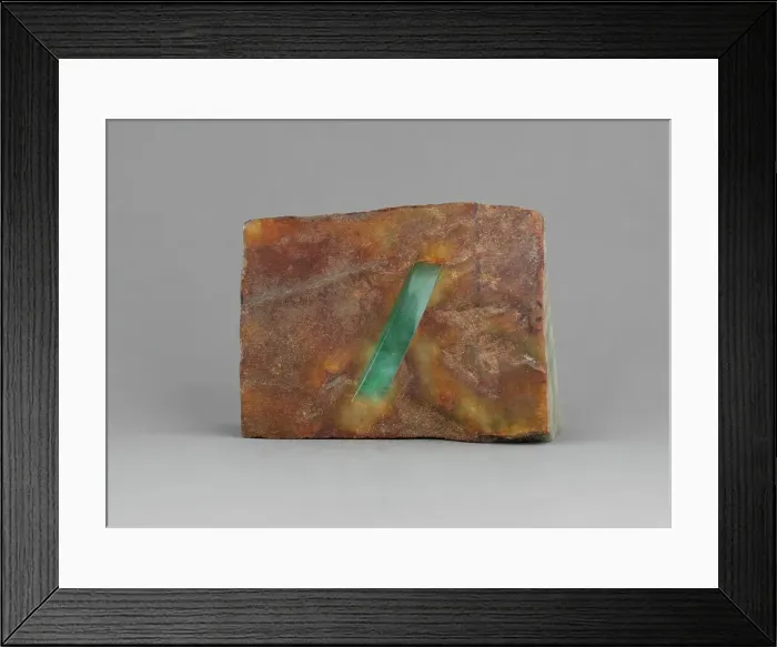 Framed Print : Burmese jadeite with polished groove. Creator: Unknown Framed Print : Burmese jadeite with polished groove. Creator: Unknown