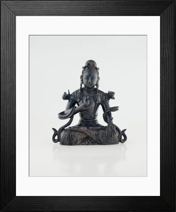 Framed Print : Guanyin with wood base, 1644-1912. Creator: Unknown Framed Print : Guanyin with wood base, 1644-1912. Creator: Unknown