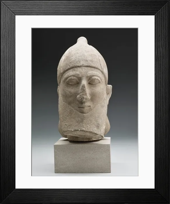 Framed Print : Head of Male Votary, about 600 BC. Creator: Unknown Framed Print : Head of Male Votary, about 600 BC. Creator: Unknown