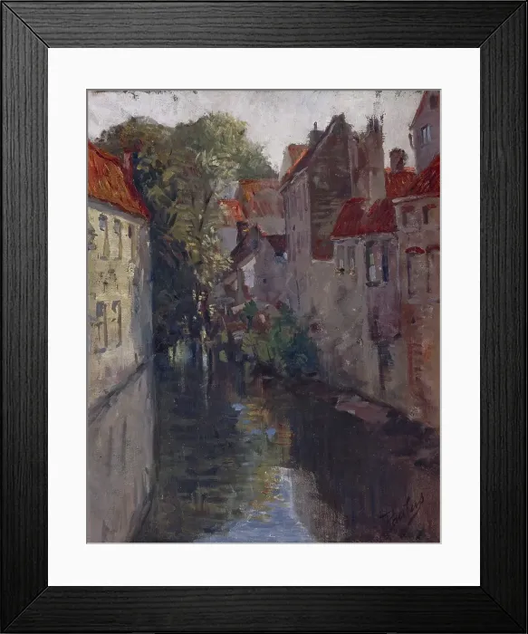 Framed Print : A Back Alley in Bruges, about 1902. Creator: Francis Petrus Paulus Framed Print : A Back Alley in Bruges, about 1902. Creator: Francis Petrus Paulus