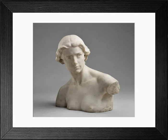 Framed Print : Marble Bust (study for figure of History, Maine Memorial Monument, New York), before 1913. Creator: Attilio Piccirilli Framed Print : Marble Bust (study for figure of History, Maine Memorial Monument, New York), before 1913. Creator: Attilio Piccirilli