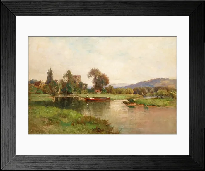 Framed Print : Working on the Thames River, after 1884. Creator: George Henry Smillie Framed Print : Working on the Thames River, after 1884. Creator: George Henry Smillie