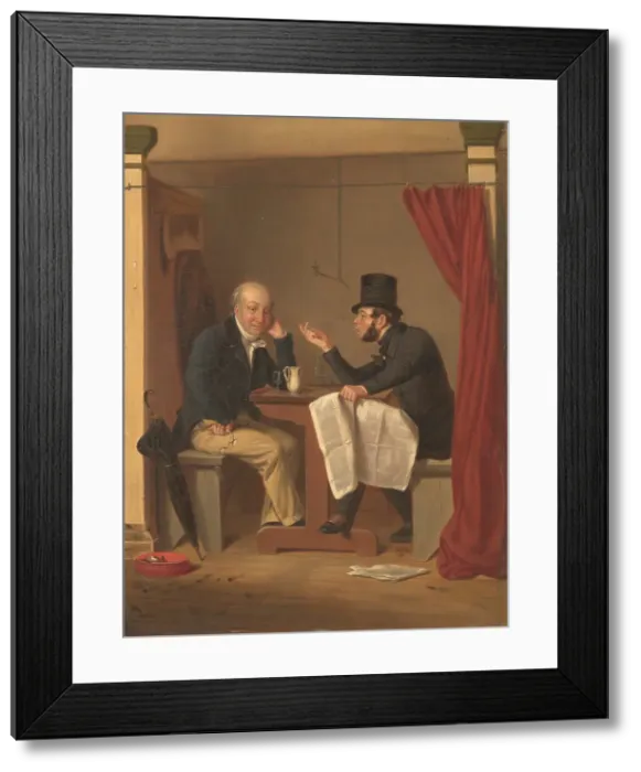 Framed Print : Copy of Politics in an Oyster House by Richard Caton Woodville, after 1848. Creator: Richard Caton Woodville Framed Print : Copy of Politics in an Oyster House by Richard Caton Woodville, after 1848. Creator: Richard Caton Woodville