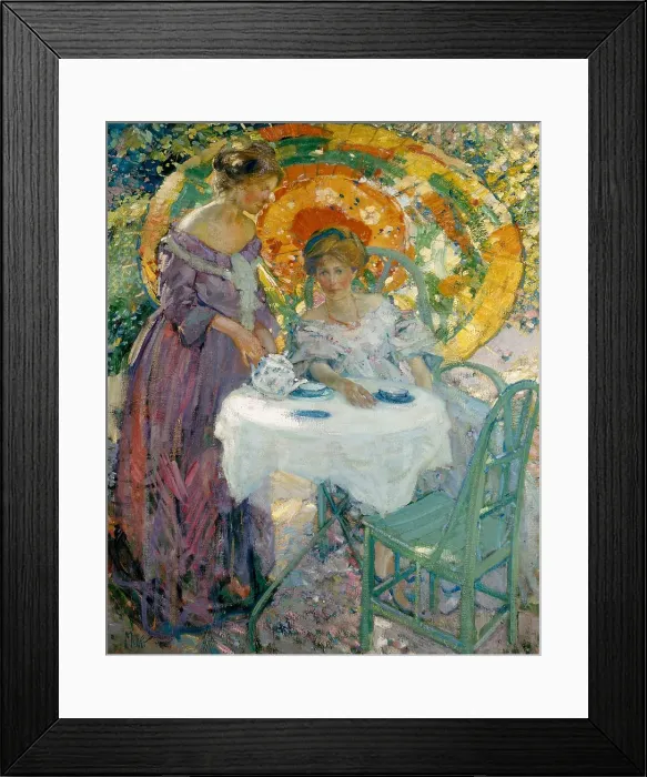Framed Print : Afternoon Tea, 1910. Creator: Richard Emile Miller Framed Print : Afternoon Tea, 1910. Creator: Richard Emile Miller
