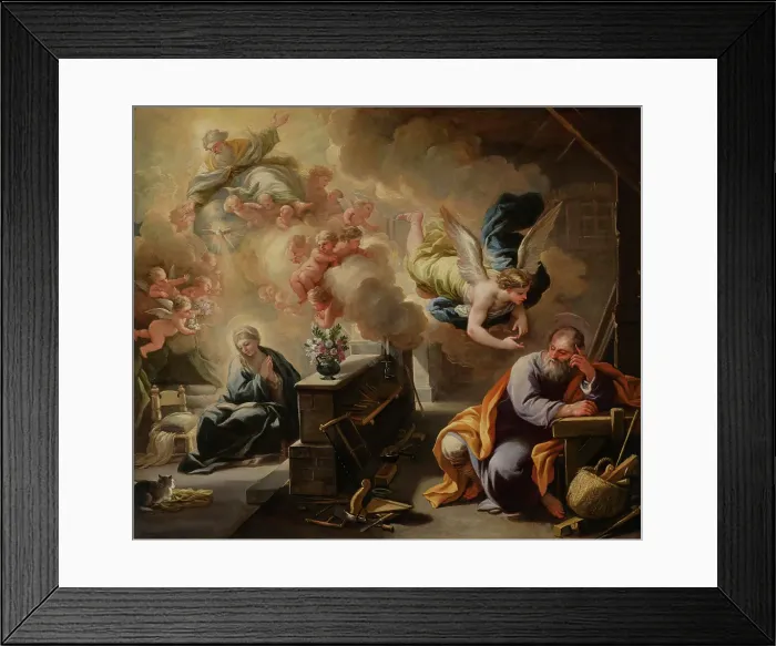 Framed Print : The Dream of St Joseph, about 1700. Creator: Luca Giordano Framed Print : The Dream of St Joseph, about 1700. Creator: Luca Giordano