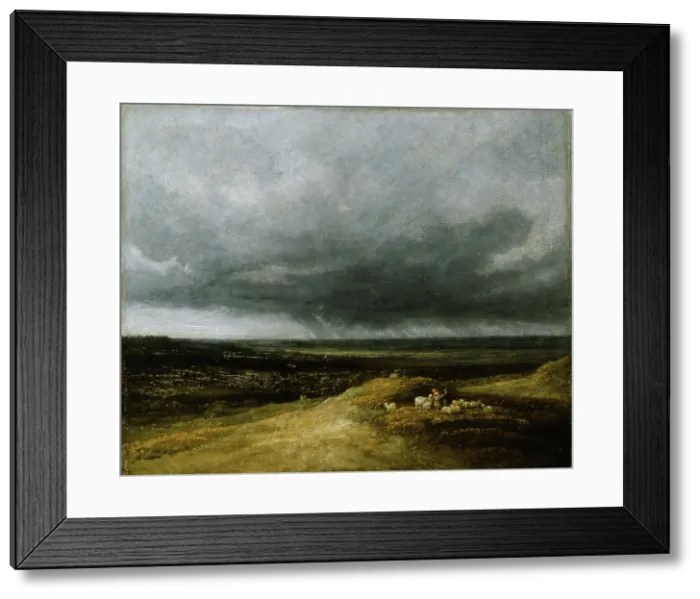 Framed Print : Approaching Storm, about 1820-1825. Creator: Georges Michel Framed Print : Approaching Storm, about 1820-1825. Creator: Georges Michel