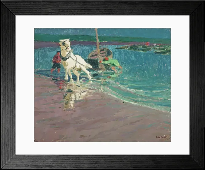 Framed Print : The White Horse (Horse at the Ford), 1917. Creator: John Noble Framed Print : The White Horse (Horse at the Ford), 1917. Creator: John Noble