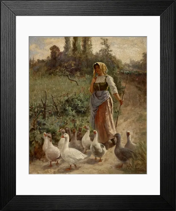 Framed Print : The Goose Girl, Picardy, France, before 1921. Creator: Margaret A. Rudisill Framed Print : The Goose Girl, Picardy, France, before 1921. Creator: Margaret A. Rudisill