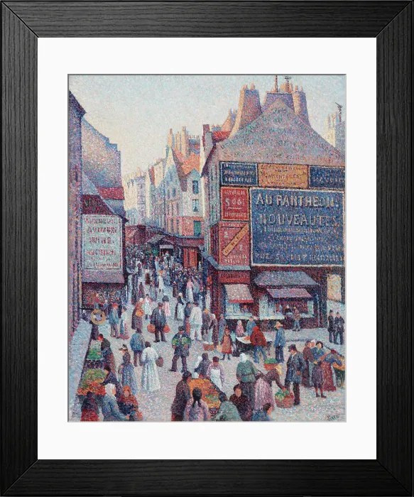 Framed Print : La Rue Mouffetard, 1889-1890. Creator: Maximilien Luce Framed Print : La Rue Mouffetard, 1889-1890. Creator: Maximilien Luce