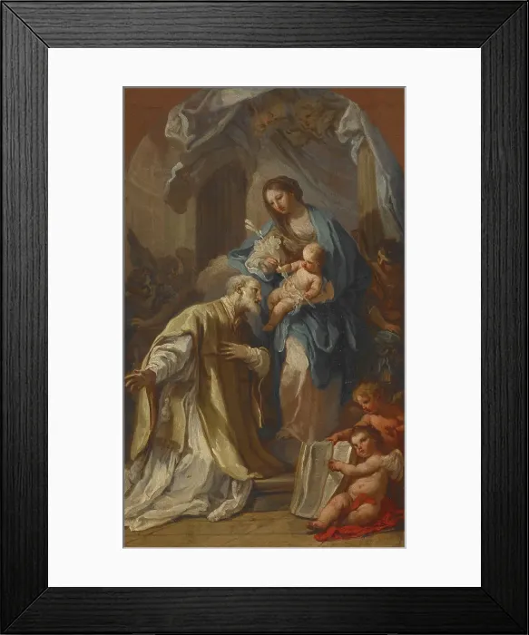 Framed Print : The Madonna Appearing to St Philip Neri, 1740. Creator: Sebastiano Conca Framed Print : The Madonna Appearing to St Philip Neri, 1740. Creator: Sebastiano Conca