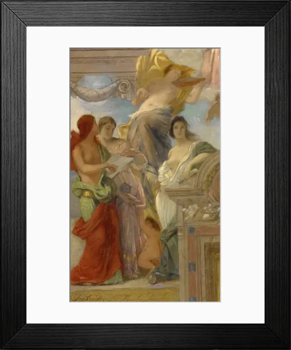 Framed Print : Study for an Architectural Decoration, 1860s. Creator: Paul-Jacques-Aime Baudry Framed Print : Study for an Architectural Decoration, 1860s. Creator: Paul-Jacques-Aime Baudry