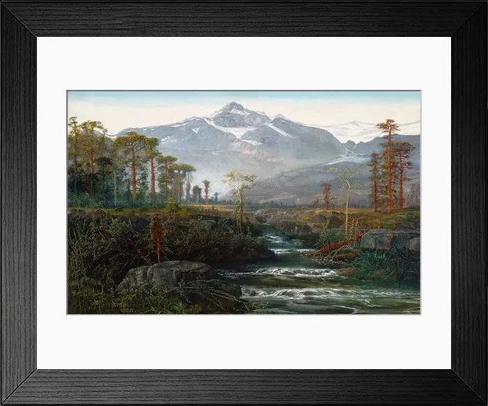 Framed Print : Scene in Switzerland, 1888. Creator: James Farrington Gookins Framed Print : Scene in Switzerland, 1888. Creator: James Farrington Gookins