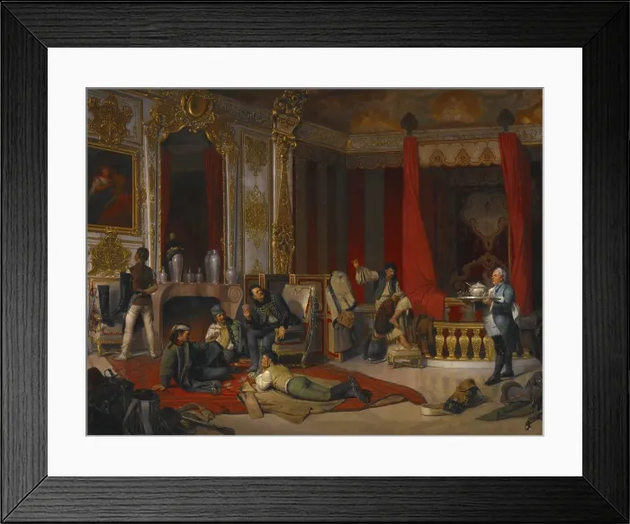 Framed Print : A Military Bivouac in a Royal Palace (Die Militarische Einquartierung in einem Hochfurstlichen Prunk Creator: Josef Munsch) Framed Print : A Military Bivouac in a Royal Palace (Die Militarische Einquartierung in einem Hochfurstlichen Prunk Creator: Josef Munsch)