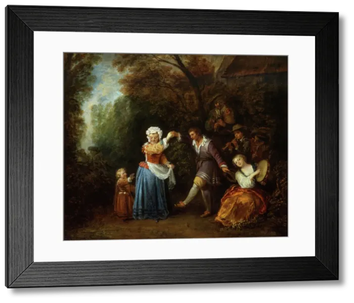 Framed Print : The Country Dance, about 1706-1710. Creator: Jean-Antoine Watteau